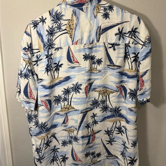 George Men's Nautical Print Shirt - Blue, White, Red - Picture 3 of 3